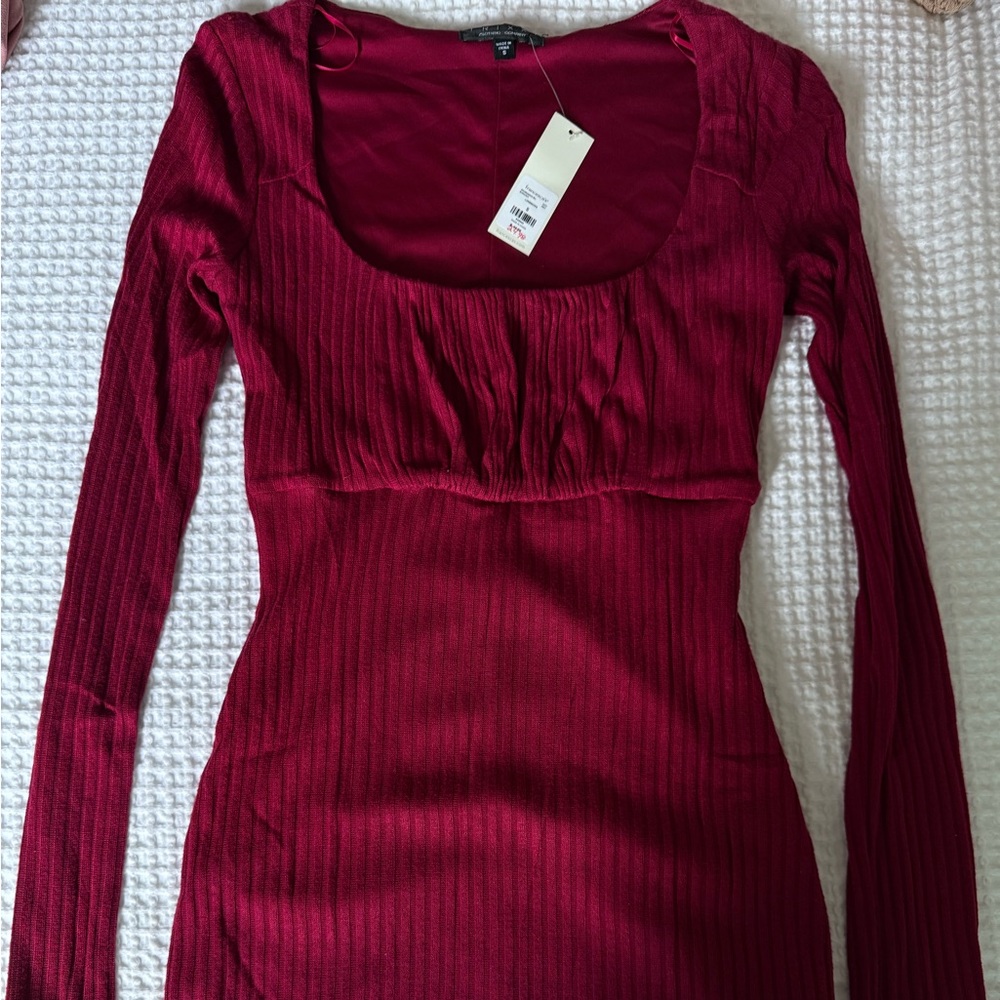 Trixxi Red Long Sleeve Mini Dress